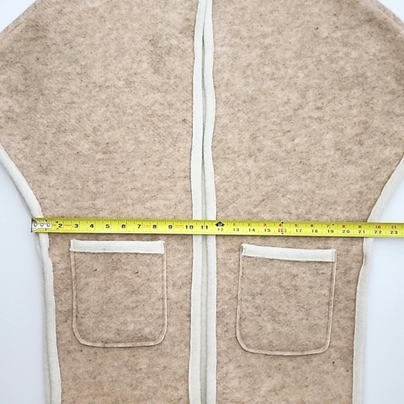 NWT Alessandra C Women Open Front  Poncho Cardigan Wool Blend Ivory Taupe Sz S/M - Picture 10 of 10